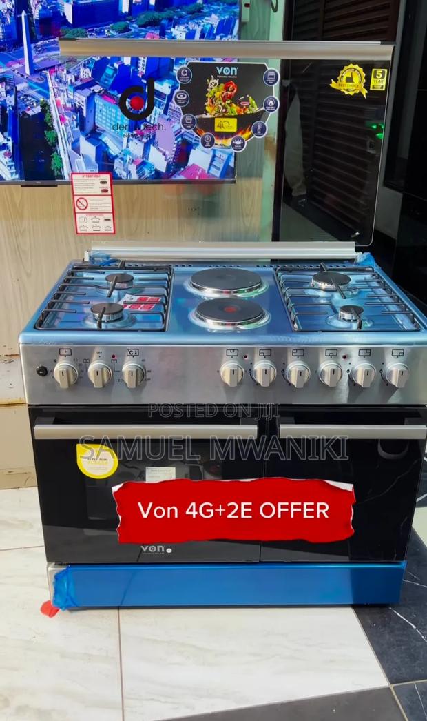 Von 4g+2e 90 X 60cm Standing Cooker Has Cylinder Compartment - main view