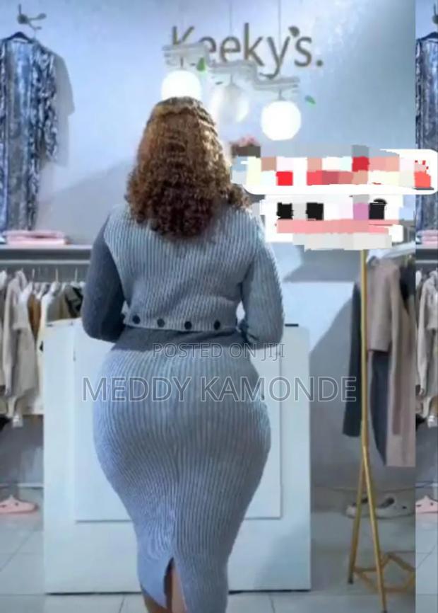 Blue Grey Sweater Skirt - thumbnail 2