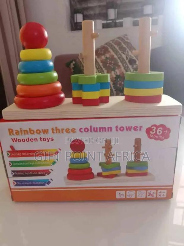 Three Column Rainbow Tower With Shapes - thumbnail 2