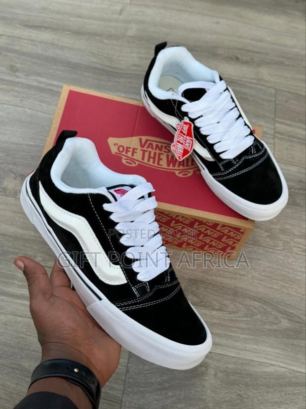 Black White Original Old School Double Sole Vans - main view