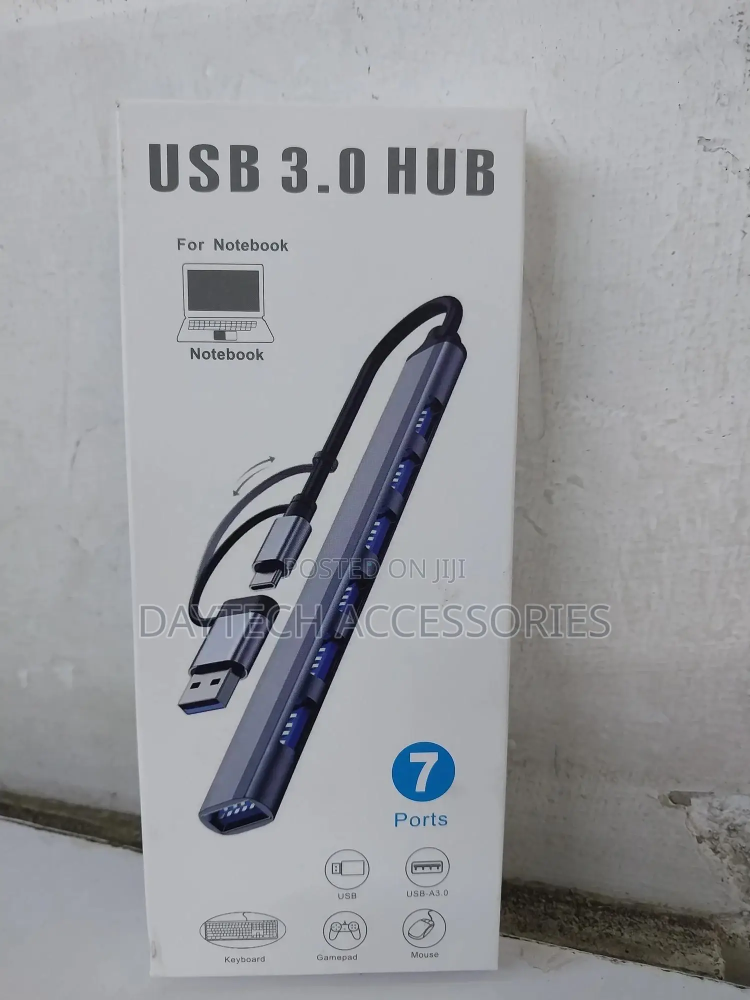 Superspeed 7-Port Usb-C/Usb 3.0 Hub, Gray