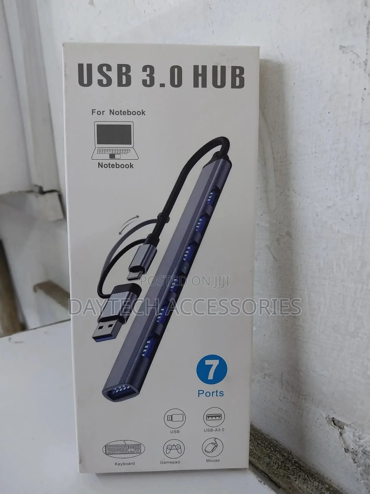 Superspeed 7-Port Usb-C/Usb 3.0 Hub, Gray