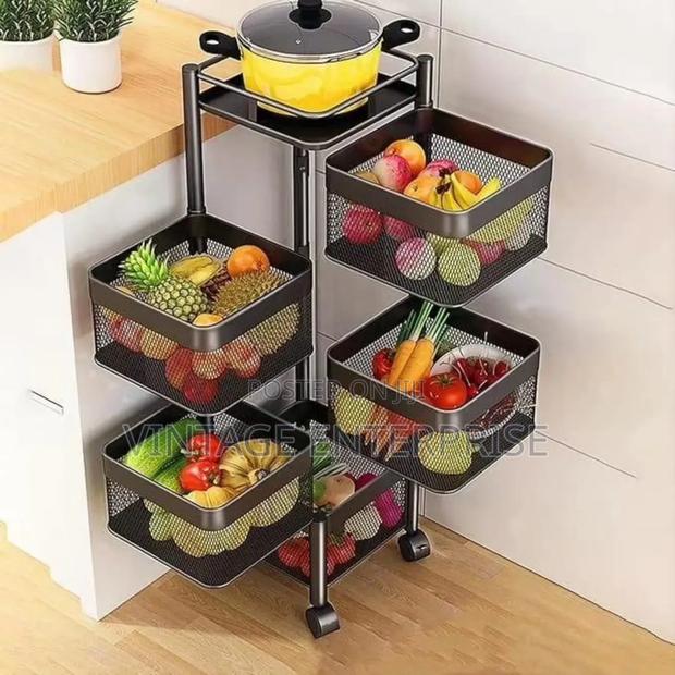 Rotating Multifunctional Storage Rack With Wheels