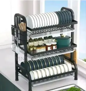3tier Metallic Dish Rack