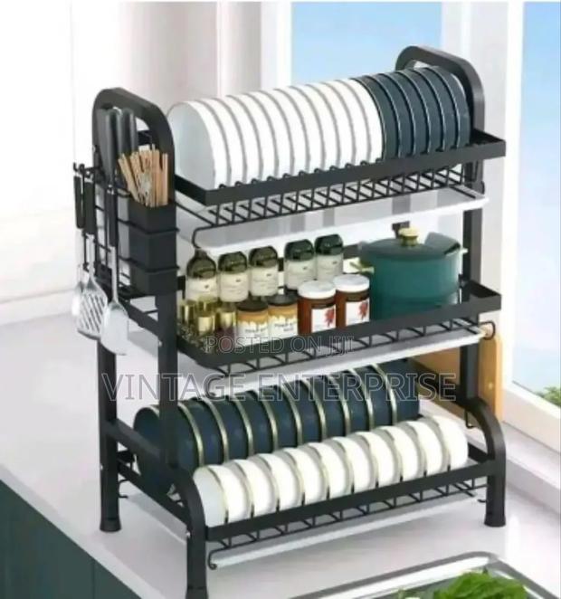 3tier Metallic Dish Rack