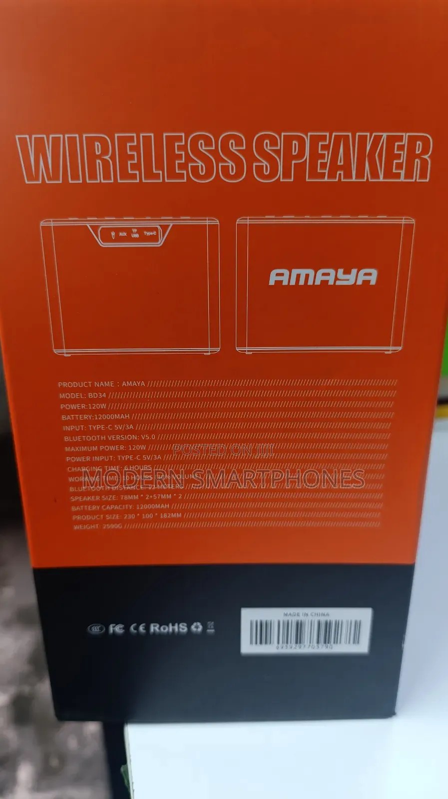 Amaya BD34 Wireless Bluetooth Speaker + 2 Microphone