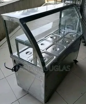 Pure Stainless Steel Food Warmer Display