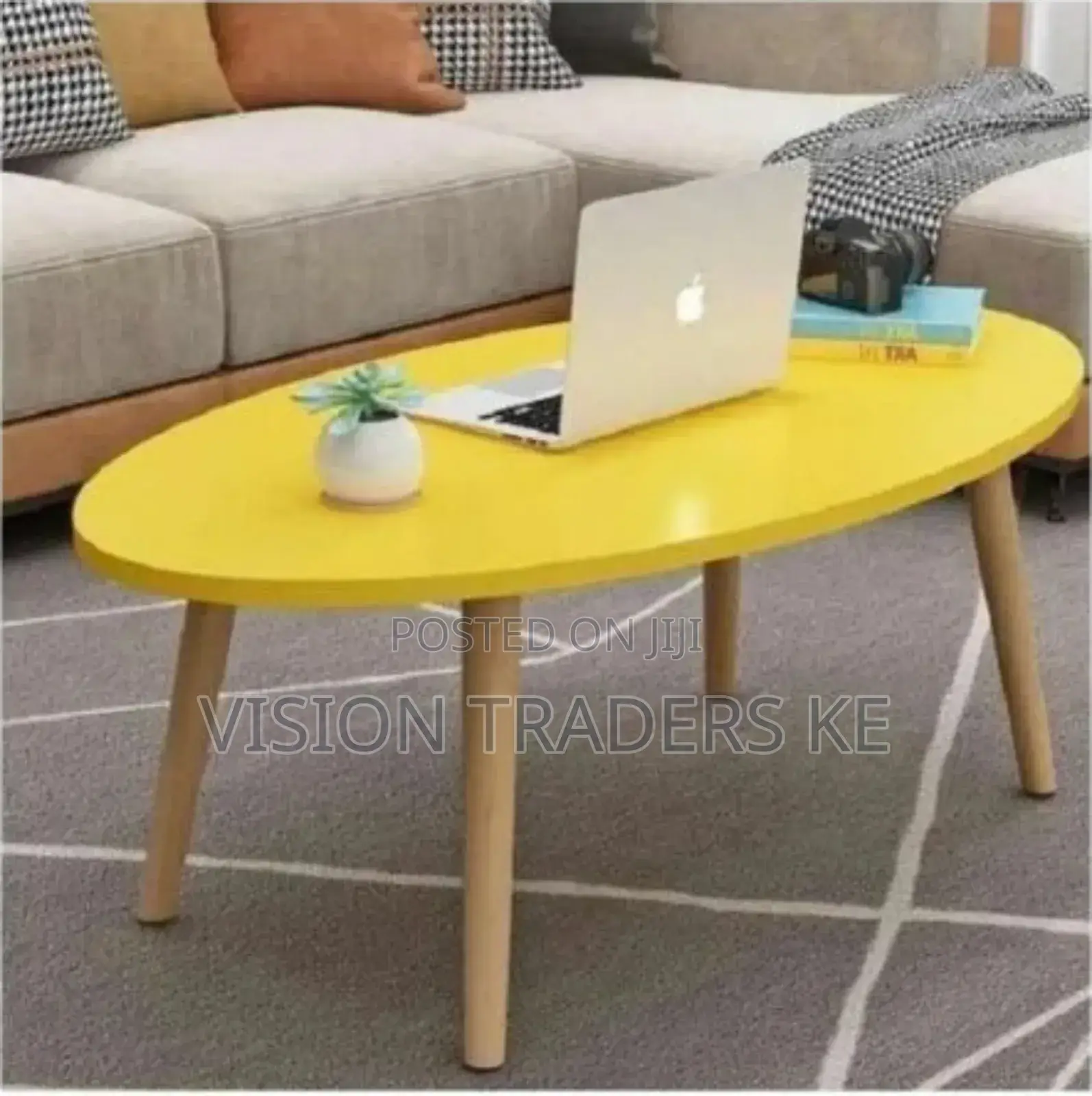 Yellow Shee Oval Coffee Table