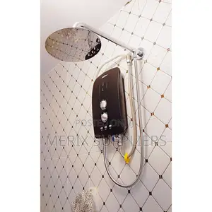 Black Instant Water Heater With Pump + Overhead Shower