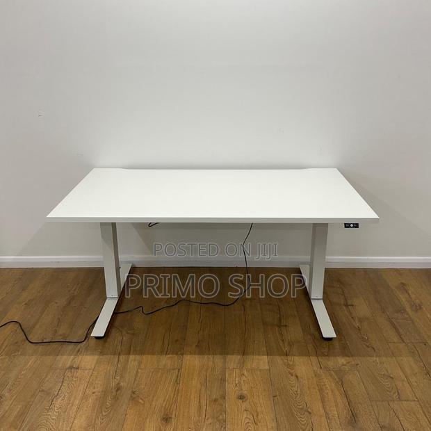 Standing Desk; White 1400mm Height Adjustable Desk - main view