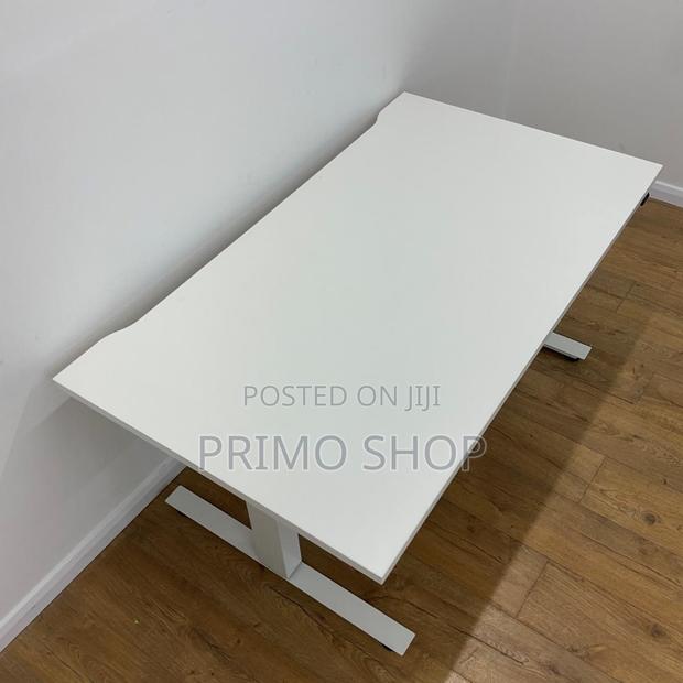 Standing Desk; White 1400mm Height Adjustable Desk - thumbnail 3