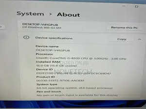 Desktop Computer HP EliteDesk 800 G4 8GB Intel Core I5 SSD 256GB