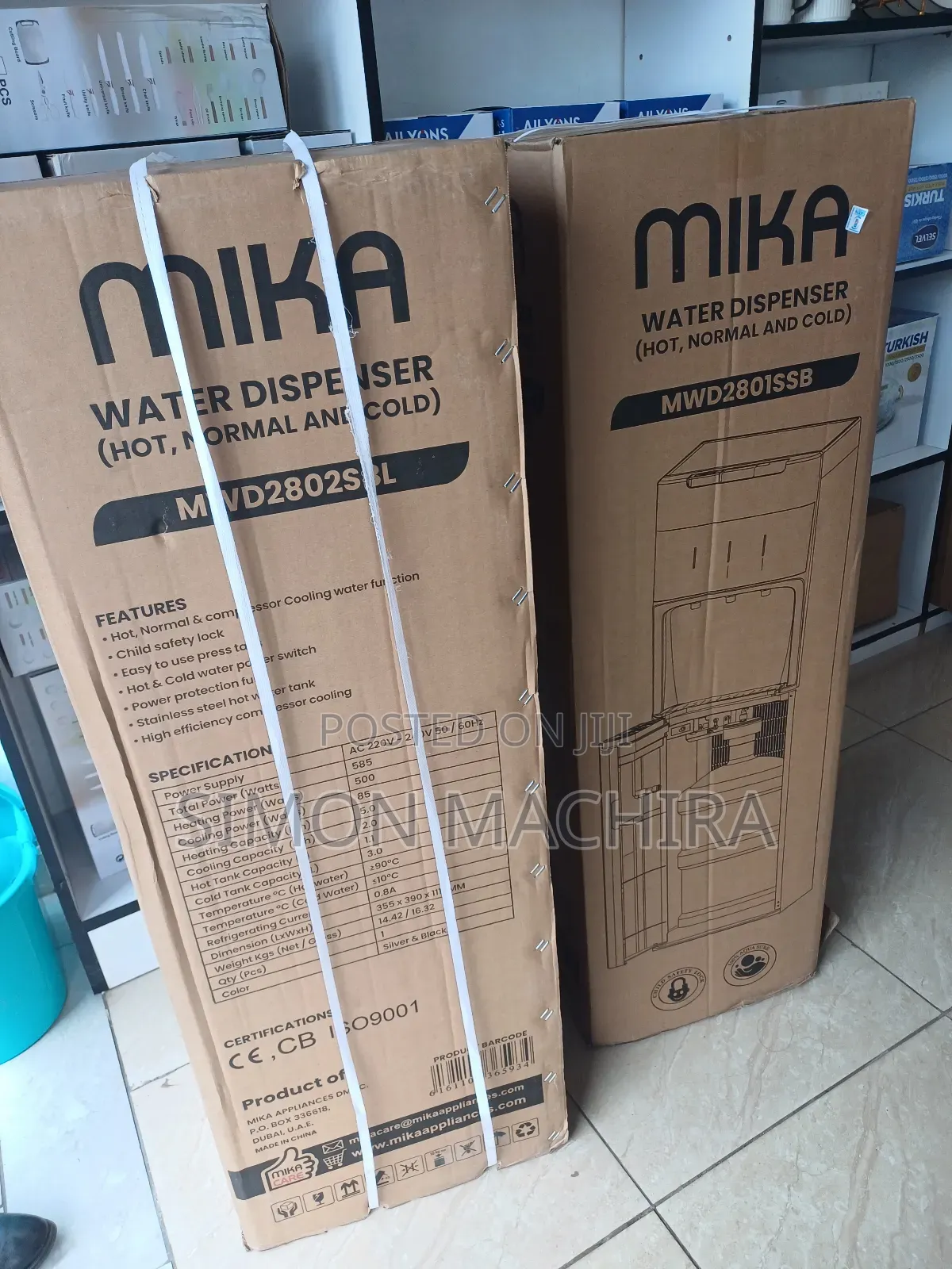 MWD2801SSB Mika Water Dispenser Hot Normal Cold