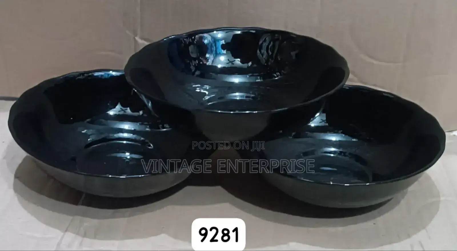 6pcs Ceramic Bowl Black
