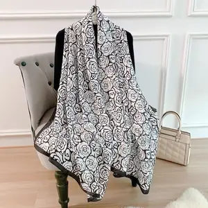 Ladies Long Large 180*90CM for Luxury Designer Silk Shawl