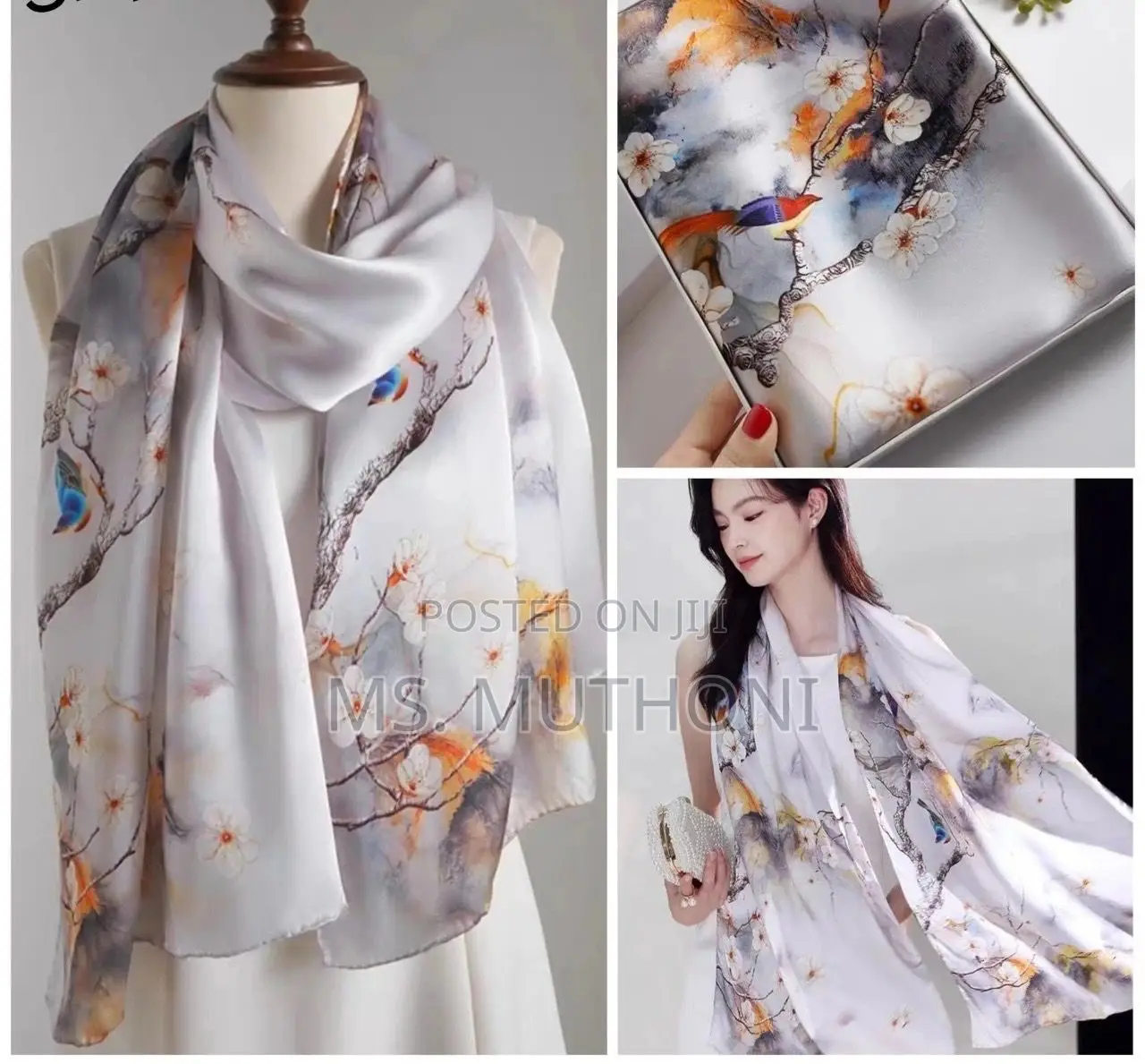 Ladies Long Large 180*90CM for Luxury Designer Silk Shawl