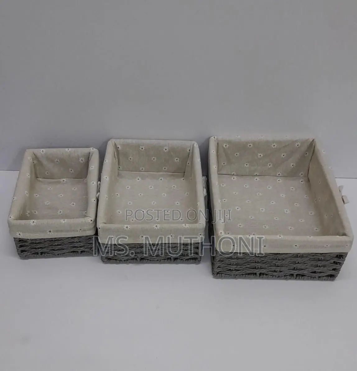 3 in 1 Handmade Rattan Baskets With Removable Cover Cloth