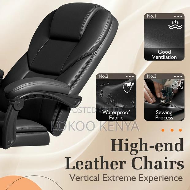 Office Seat: Managers High-Back Leather Office Seat - thumbnail 4