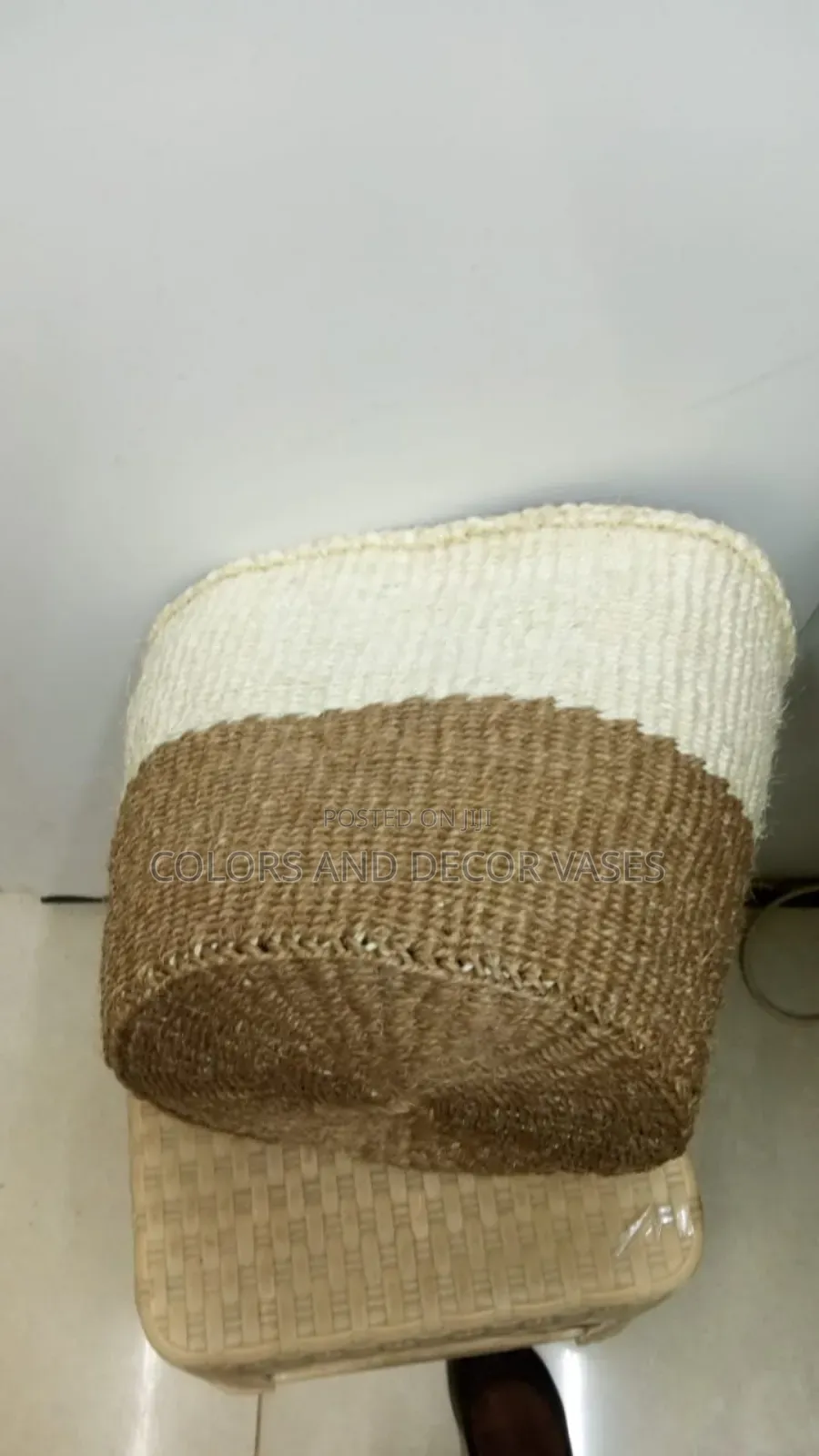Baskets Brown With White Sisal
