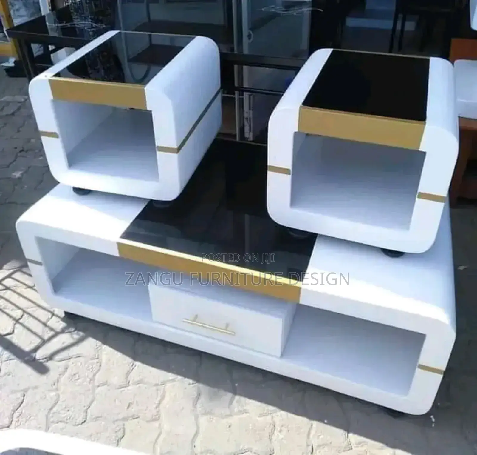 Coffee Tables and 2 Stools Marble Top