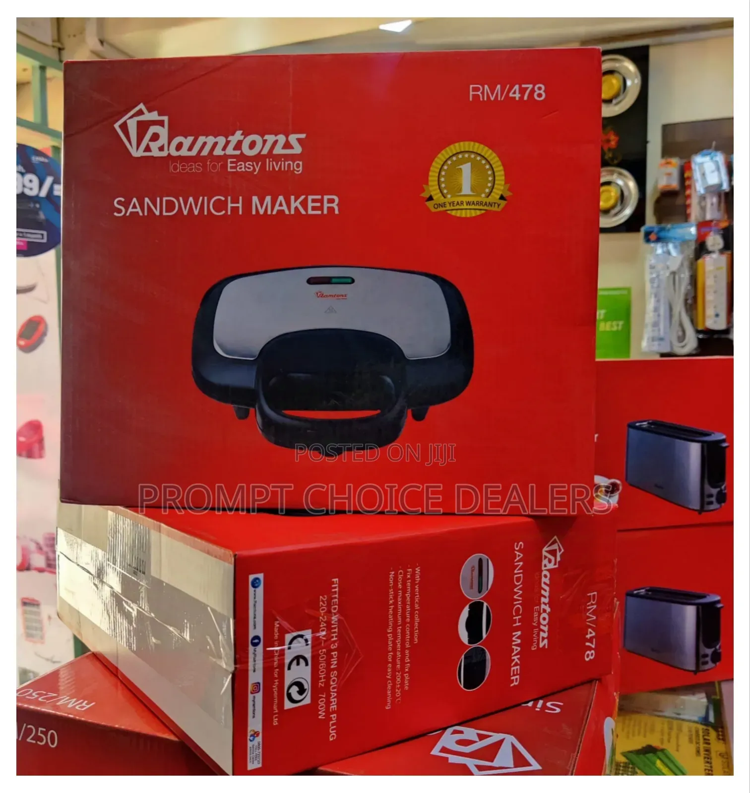 Ramtons RM/479 2 Slice Sandwich Toaster
