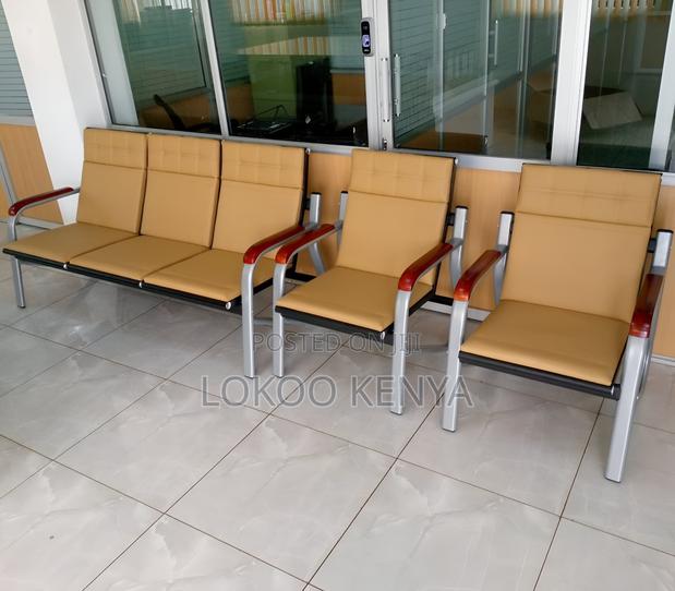 Reception Sofa: 5-Seater Brown Reception Office Sofa - thumbnail 4