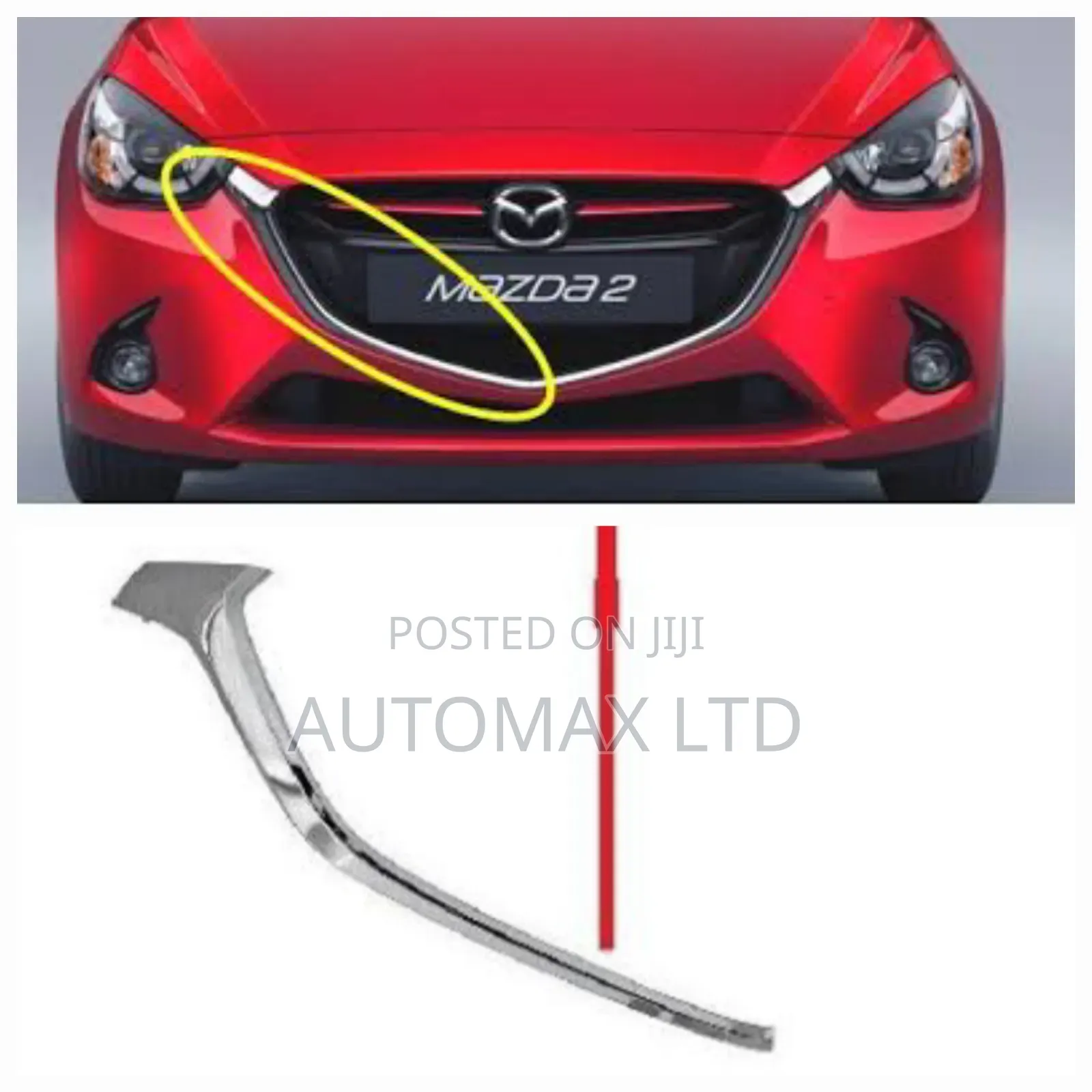 Front Bumper Grille Side Chrome Finish. For Mazda Demio