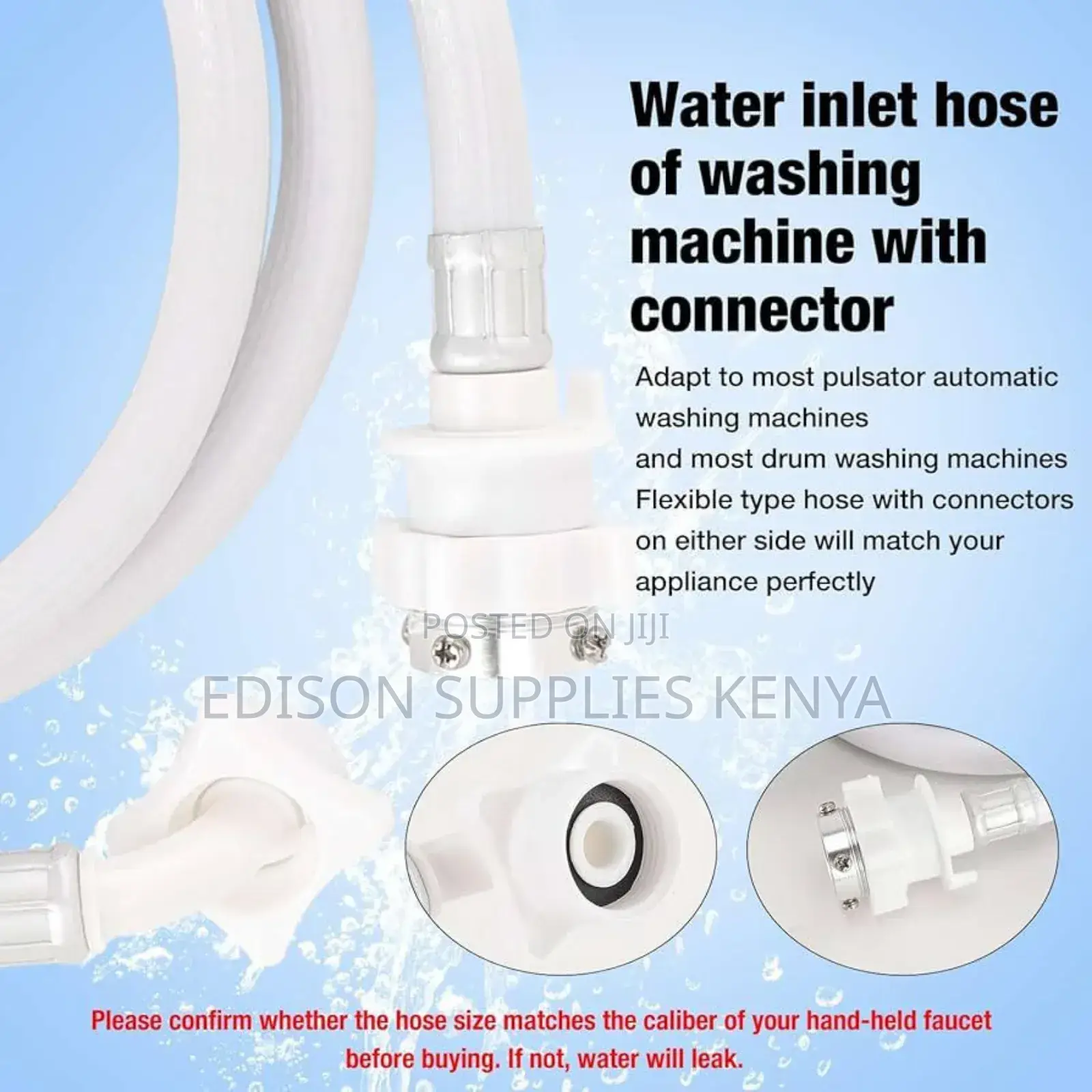 Washing Machine Hose Pipe Inlet With Screws Tap Adapter