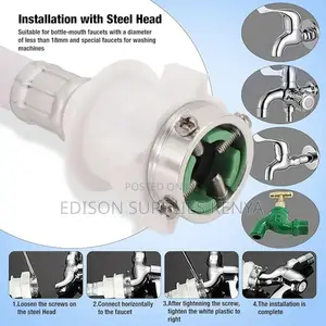 Washing Machine Hose Pipe Inlet With Screws Tap Adapter