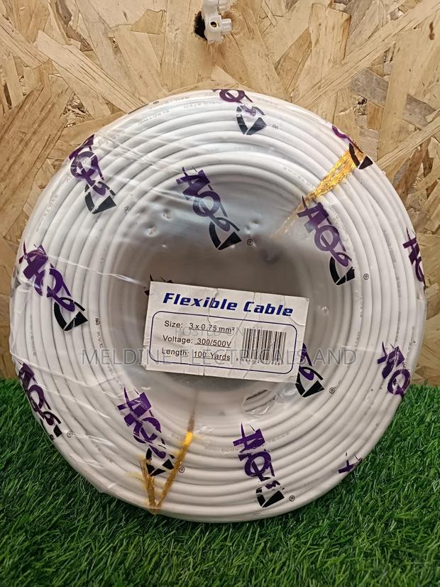 Flex Cable 0.75mm 3core White
