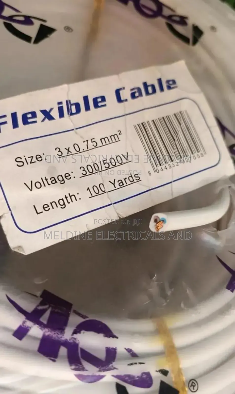 Flex Cable 0.75mm 3core White
