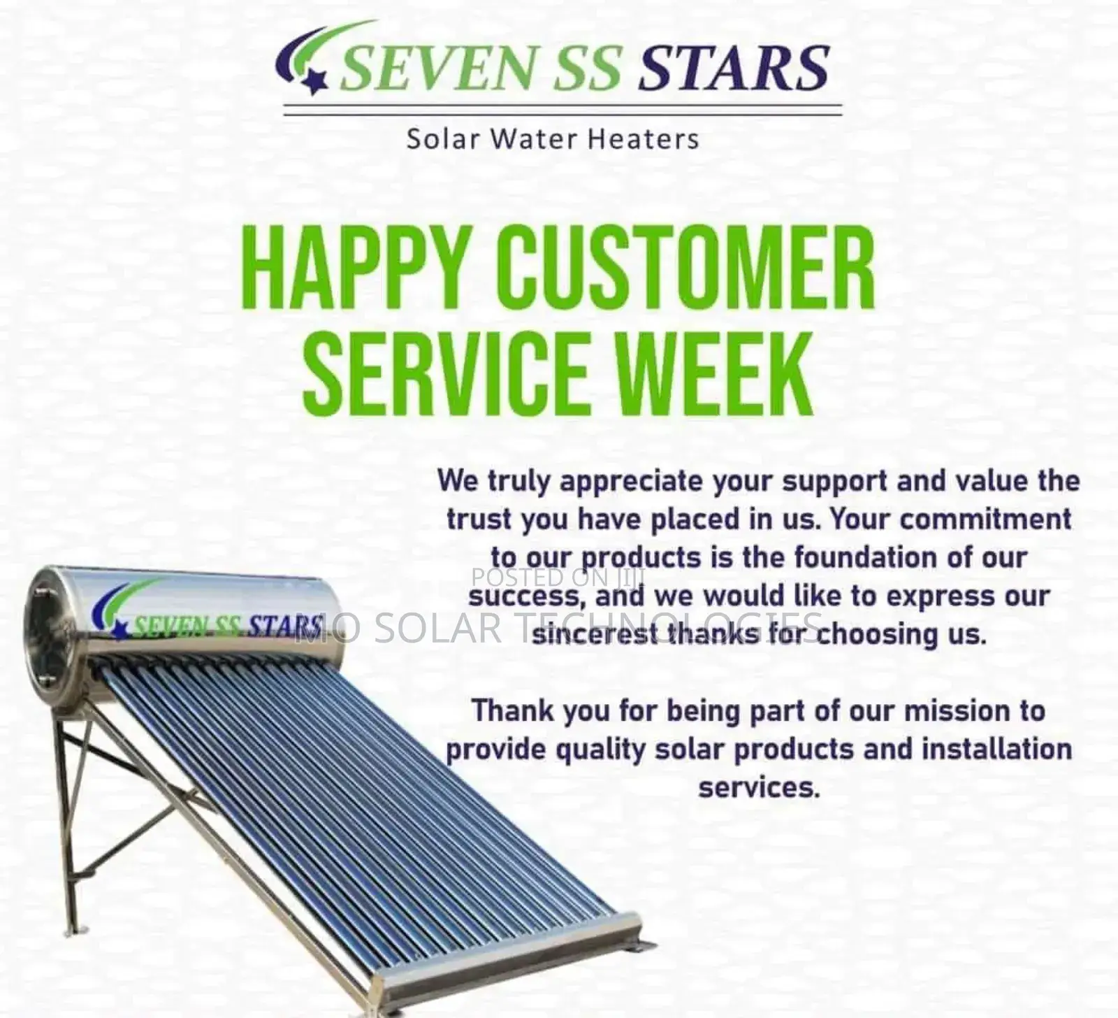 150litres High Pressure Seven Ss Solar Water Heater