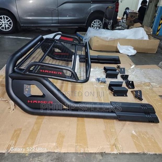 Black Stealth Rollbar + Mounting Rails for Rollcover Suitabl - main view