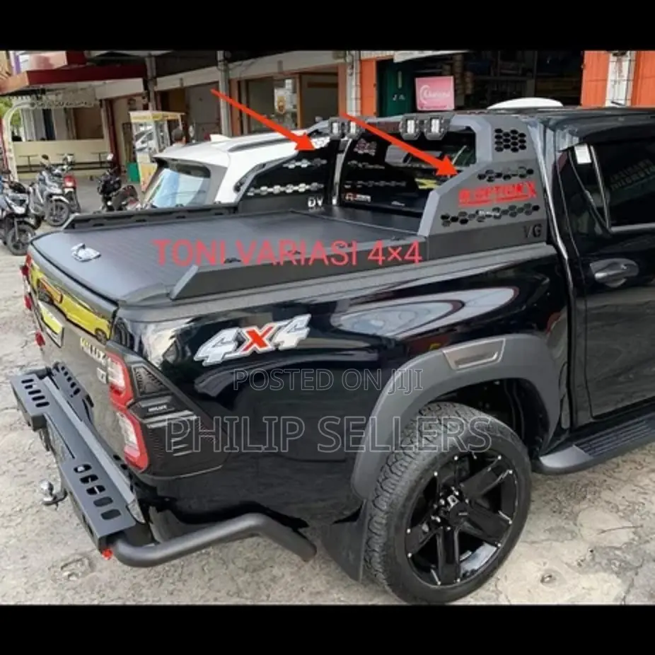 Black Stealth Rollbar + Mounting Rails for Rollcover Suitabl