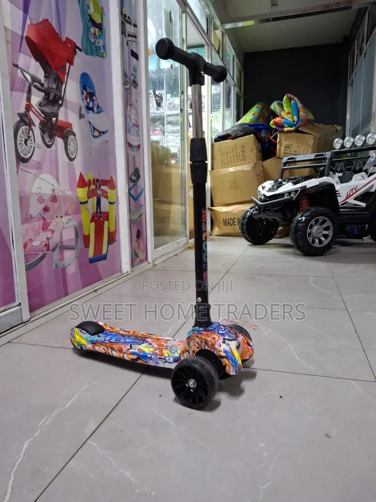 Wide Wheels Scooter With Foldable Handle