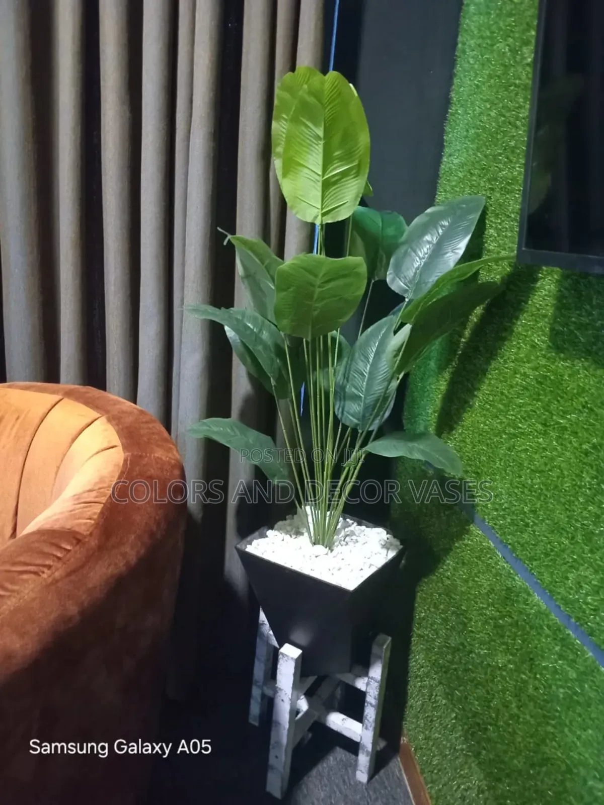 Black Vase With Banana Plant Affordable