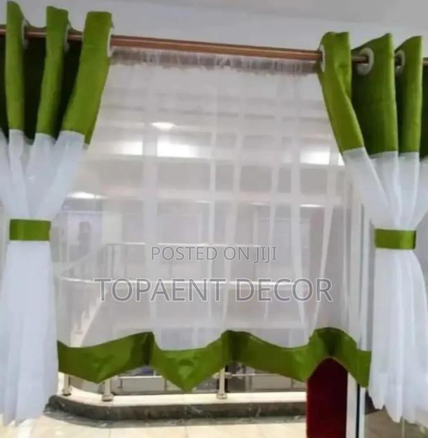 Green Blended With White Kitchen Sheer - main view