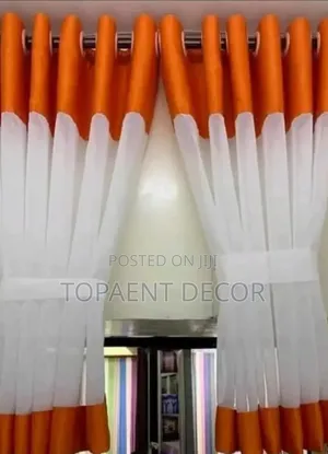 Orange Blended Kitchen Window and Door Sheers