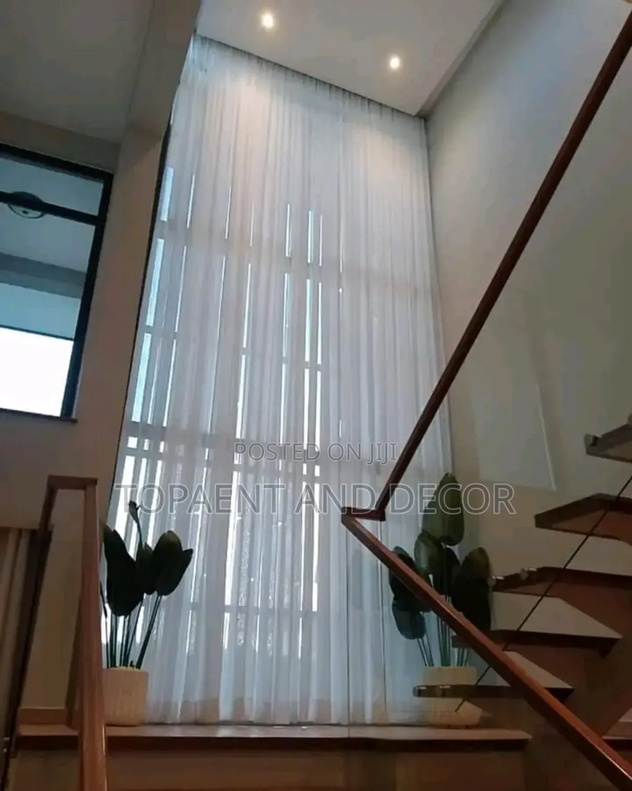 Long Stairs Beautiful White Sheers