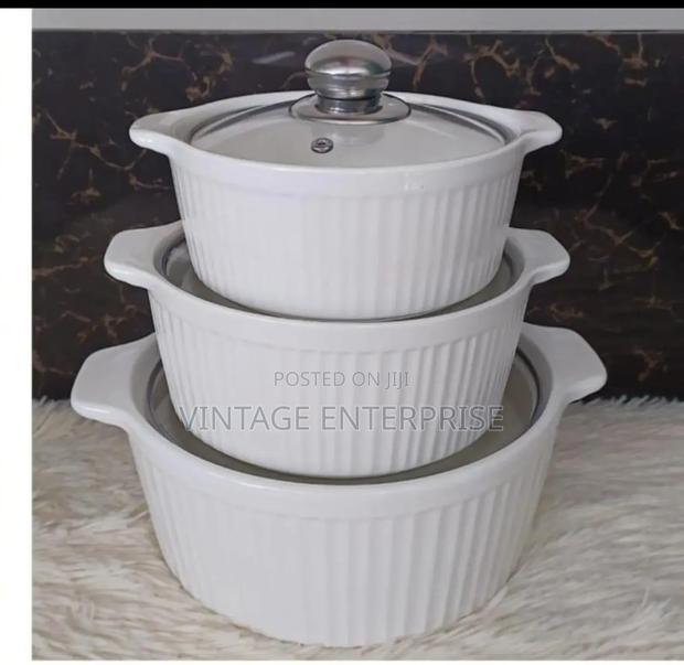 3pcs Ceramic Soup Pot