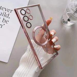 Clear Magnetic Plating Case for Samsung Galaxy S21 FE S22 Pl - thumbnail 2