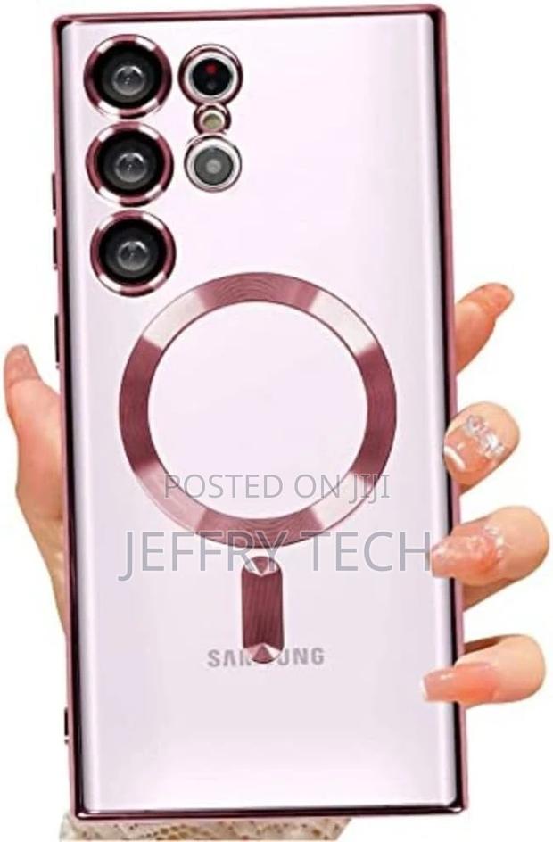 Clear Magnetic Plating Case for Samsung Galaxy S21 FE S22 Pl - thumbnail 3