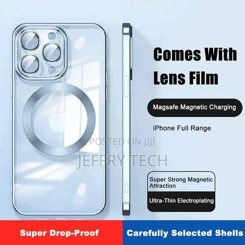 Magnetic Transparent Case for iPhone 11 12 13 14 15 Pro Max