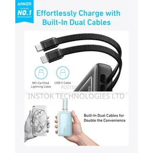 Anker Zolo Power Bank 20000mah 30W With Built-in Cables