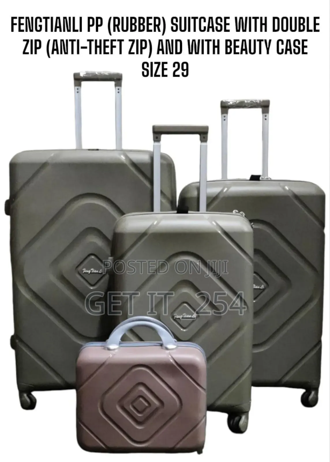 Fengtianli Pp (Rubber) Suitcase With Double Zip (Anti-Theft