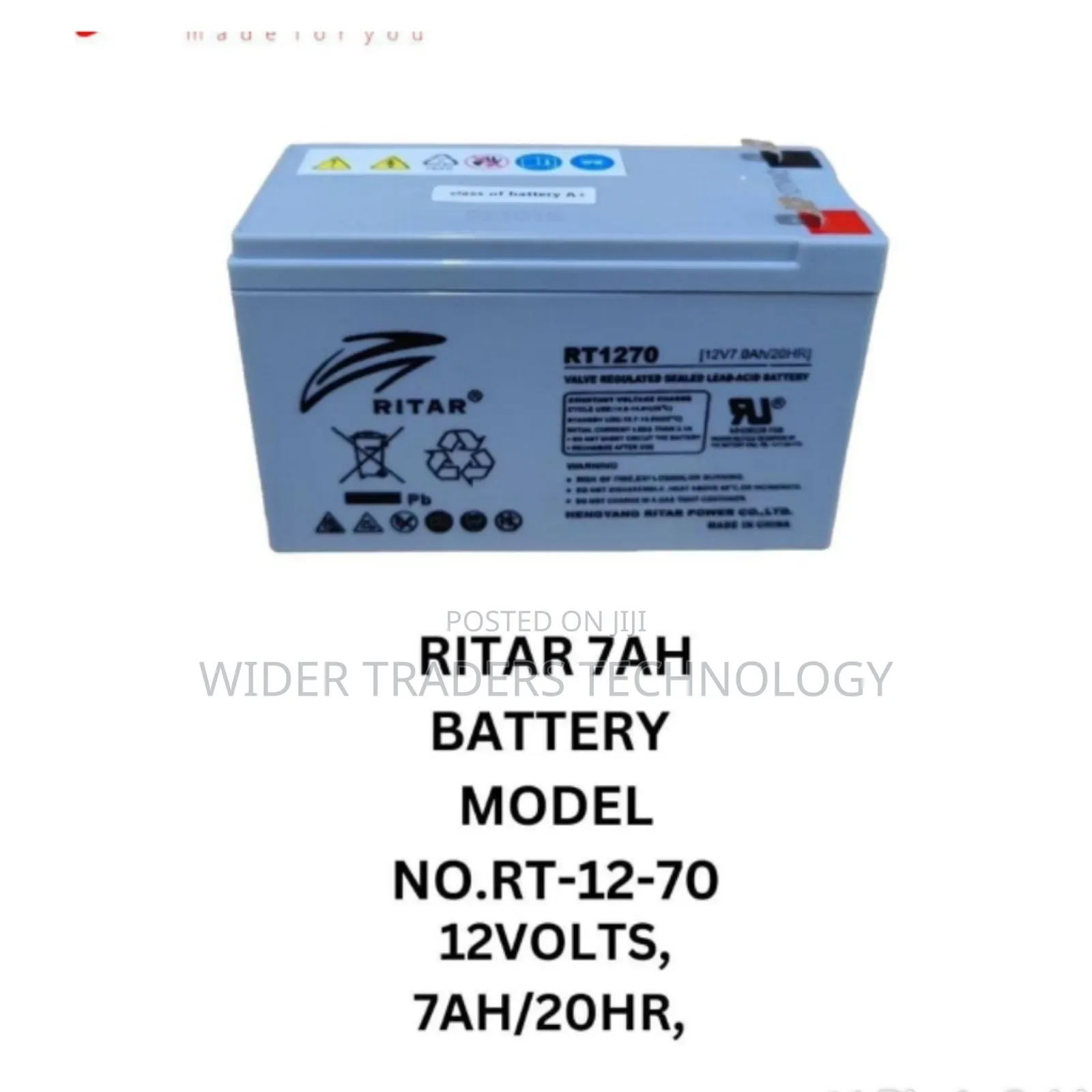 7ah Ritar Battery 12v
