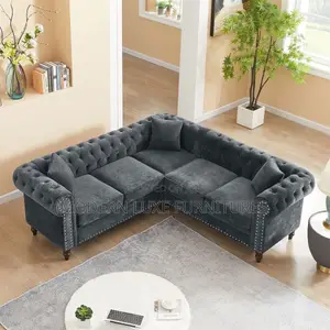 Chesterfield Velvet Button Tufted Corner Sofa