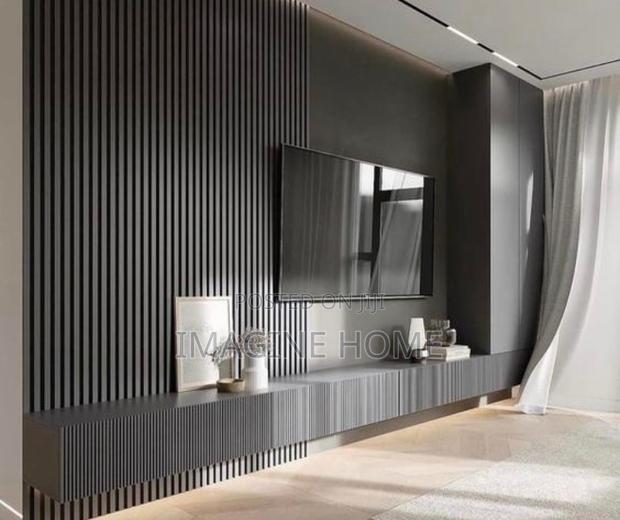 Adorable Dark Grey Fluted Wall Panels - main view