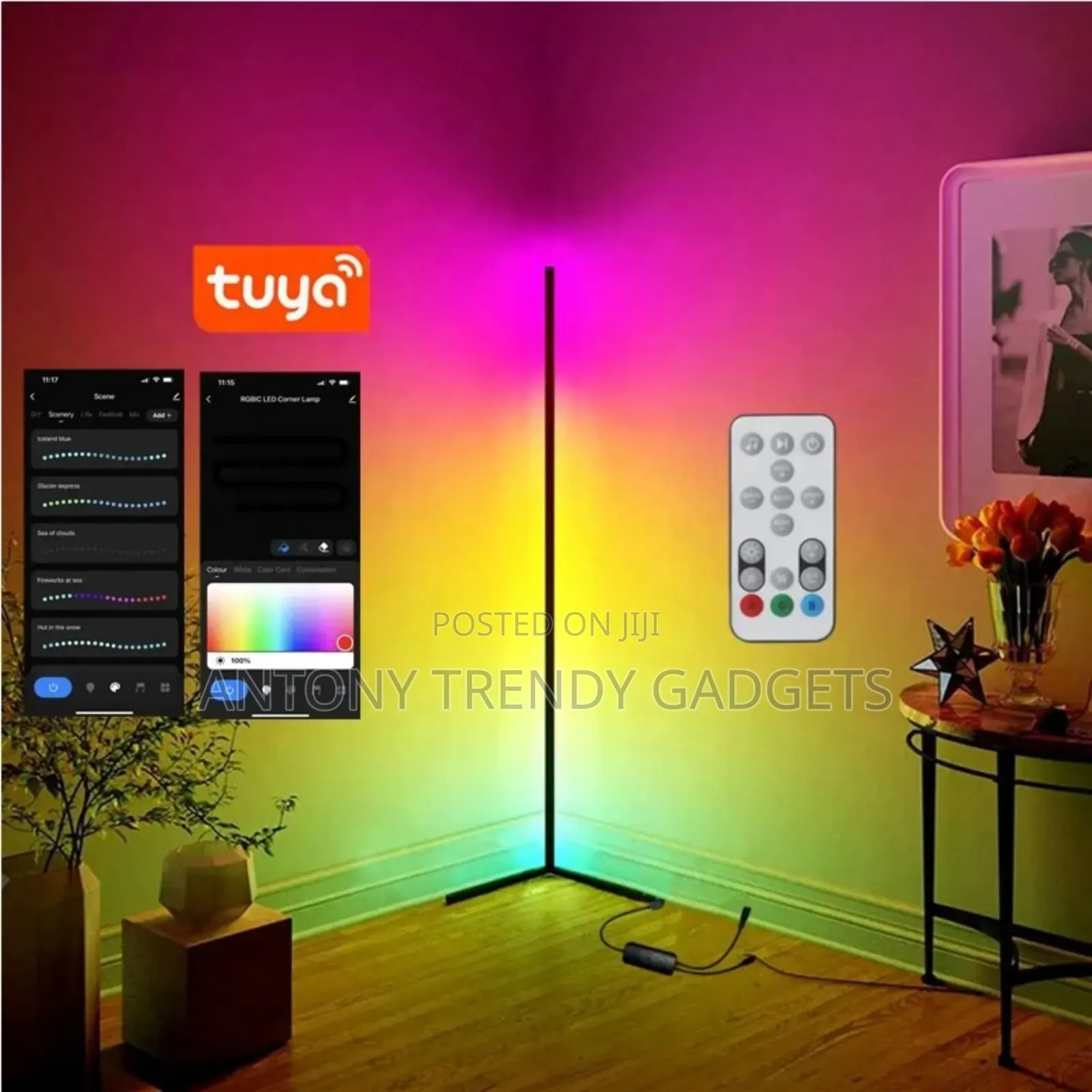 Rgb Led Corner Lamp Diy Light/Home Office And Space Decor
