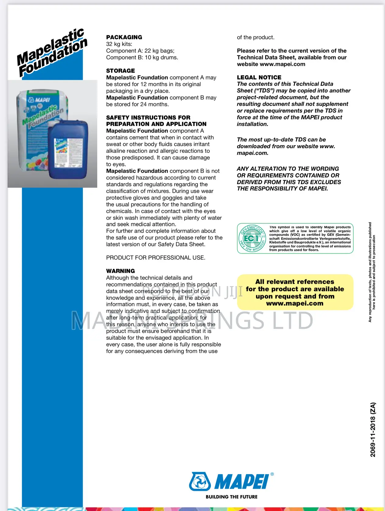 Mapelastic Foundation( Best for Alkali/Salty Water Areas)